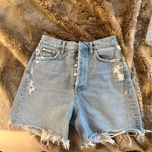Agolde Stella Distressed Denim Shorts